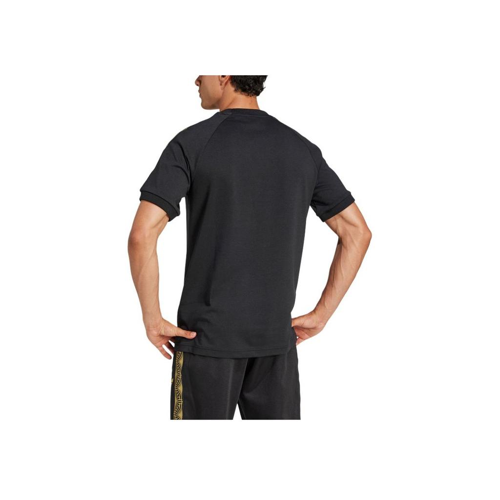 adidas Originals SS25 Mexico Gold Equipment Series Soccer Pullover Casual Short Sleeve T-Shirt Men Tops Black JE5336