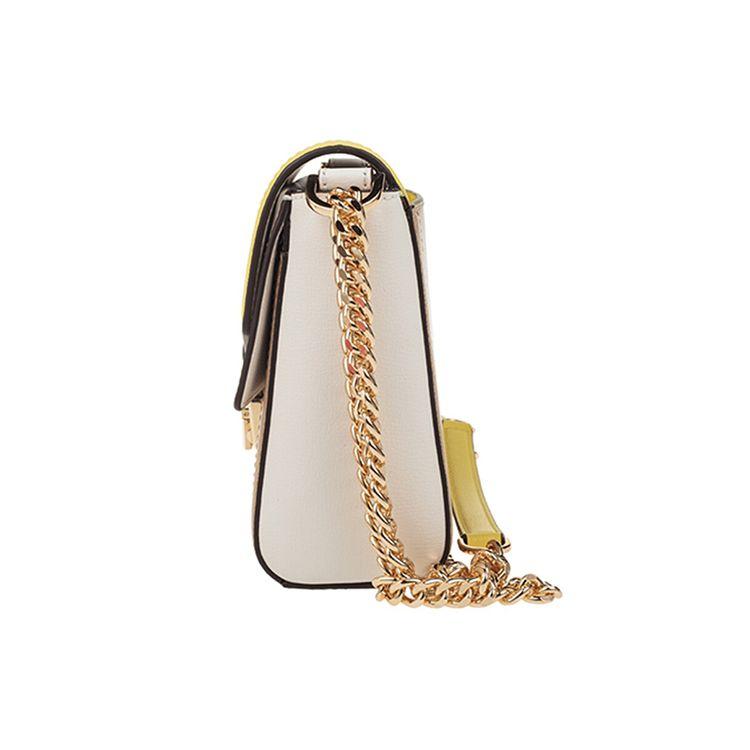 Michael Kors Kinsley Flap Commuter Chain Leather Shoulder Crossbody Bag Women Bags Khaki 35S0GYKF2T-BISQUE-MULTI