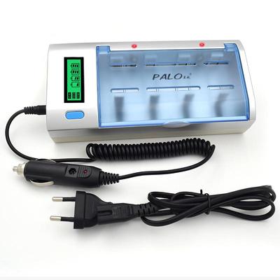 PALO AA AAA CD Batterieladegerät Schnelles LCD AA AAA Batterie Smart Ladegerät für Nimh Nicd 1,2V AA AAA CD 9V wiederaufladbare Batterie mit Autoladeleitung