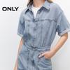 ONLY 2025 Summer Faux Two-Piece Collared Denim Mini Dress