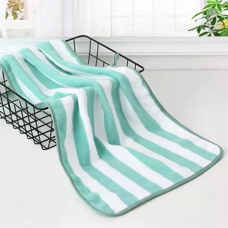 towel Stripes Absorbent Quick Drying Bath Towel Sets Soft Adults Face Hand Towels Bathroom Microfiber Swim Bath Towels