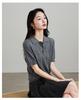 Hollow Out Polo Collar Short Sleeved Knitted T-shirt for Women In 2026 Spring Fashion, Versatile and Slimming Casual Top