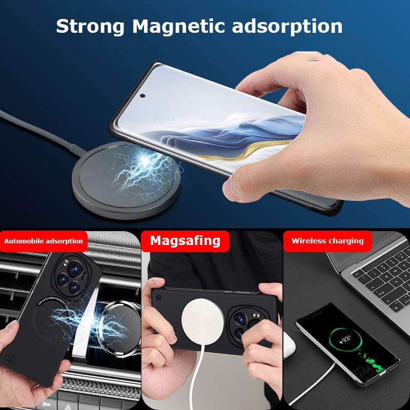 Frameless Matte Magnetic PC Case For Honor Magic 6 5 4 3 Magic6 Magic5 Pro Car Adsorption Shockproof Wireless Charging Case Casing Cover Shell