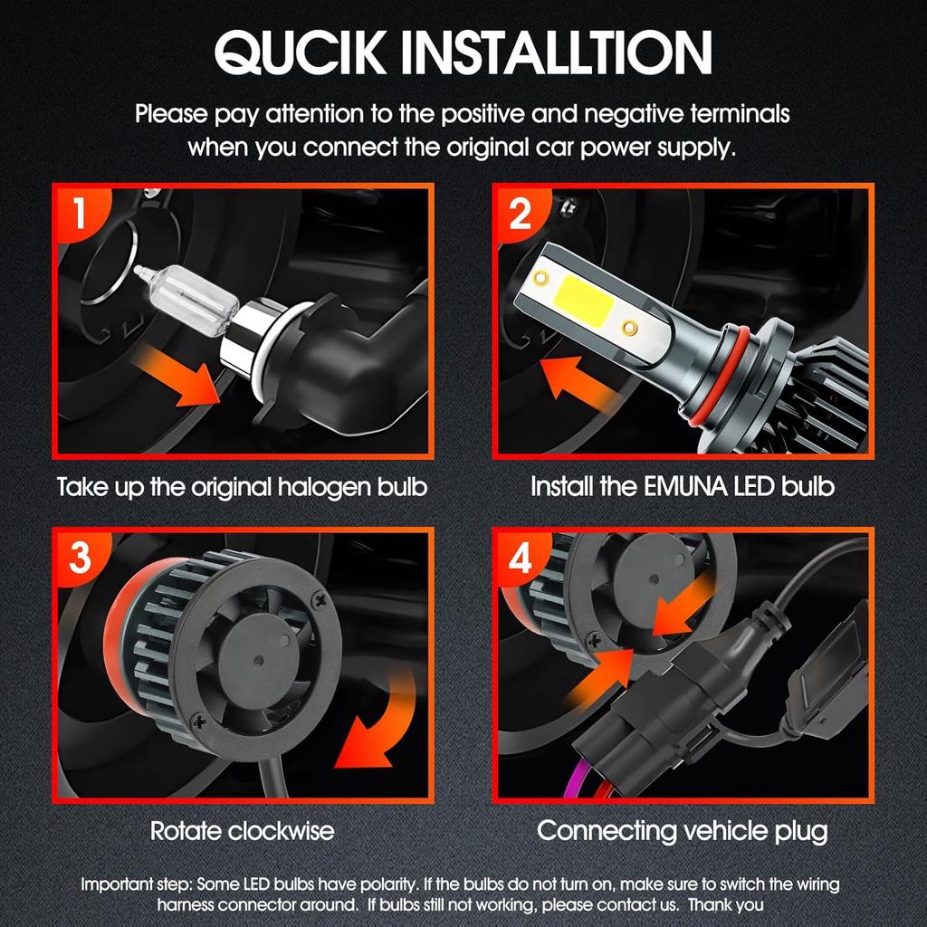 EMuna Fit For Chevrolet Silverado 1500(2007-2015) Chevy Silverado 2500 HD 3500 HD(2007-) Combo 9005 High Beam H11 Low Beam LED Headlight + 5202/H16