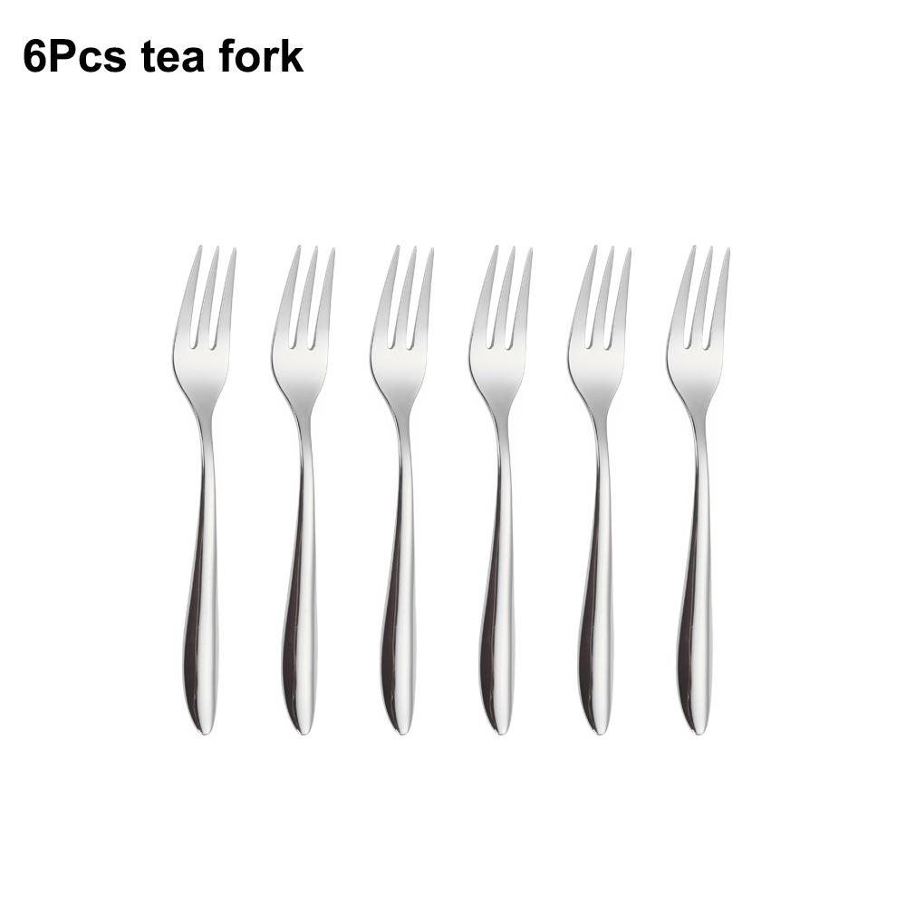 6/16/20/24Pcs Sliver Tableware Stainless Steel 304 Cutlery Set Mirror Fork Spoon Western Dinner Set Smooth Handle Flatware4