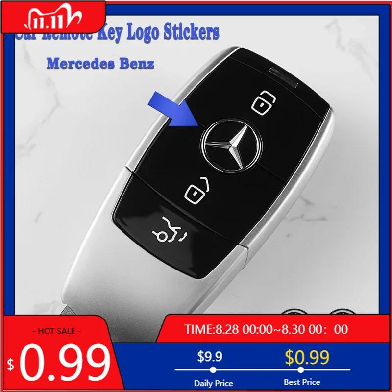 GLC GLB 14mm Auto Fernbedienung Schlüssel Aufkleber Aluminium Emblem Decal Für Mercedes Benz AMG Smart W205 C300 W203 W206 W108 W124 W126 W140 W
