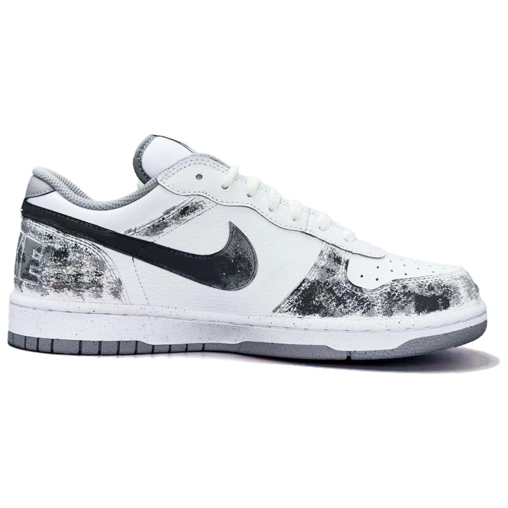 Nike Big Kung Fu Panda Leather Wear Resistant And Lightweight Low Top Skateboard Shoes Unisex Black White 355152-106()