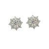 925 Sterling Silver Plating Korean Simple Crystal Flower Stud Earrings Women 14k Gold Plating Jewelry