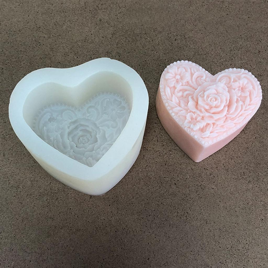 3D Love Heart Rose Silicone Flexible Food Grade Mould Clay Resin Ceramics Candy Fondant Candy Chocolate Soap Mould