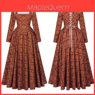 Renaissance Lady Dress With Linen Fabric For Medieval Themed Stage Costumes For Women And Men
