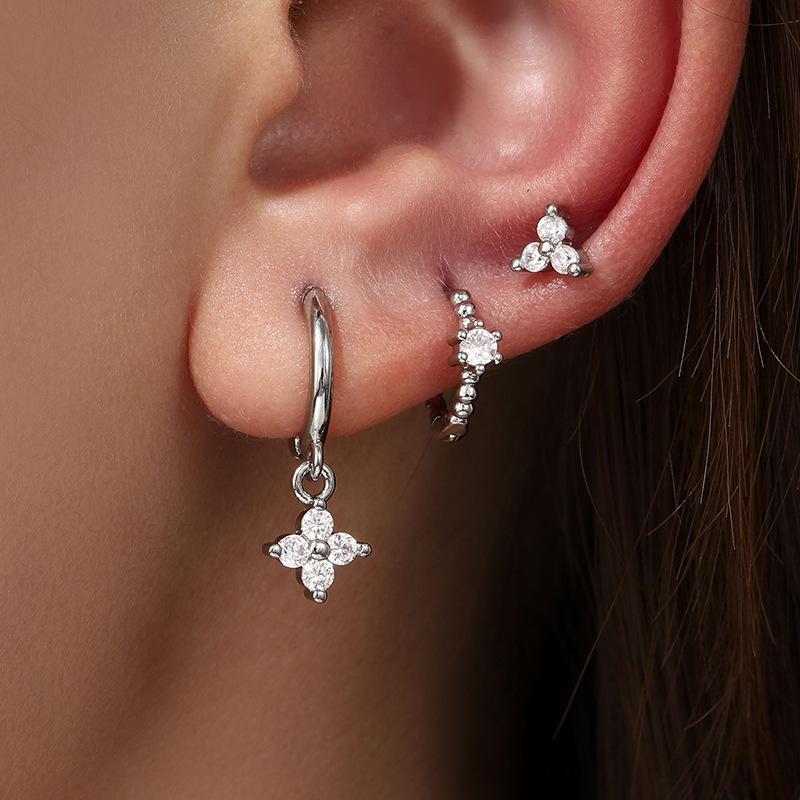 New Arrivals Leaderboard Women's Fashion Loop Single Ear Set Earrings European and American Style Fashionable Women's Copper Stud Earrings