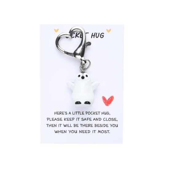 

Брелок-подвеска Шарм Пингвин Брелок с пряжкой в форме сердца с красным сердечком Декоративный брелок для рюкзака D