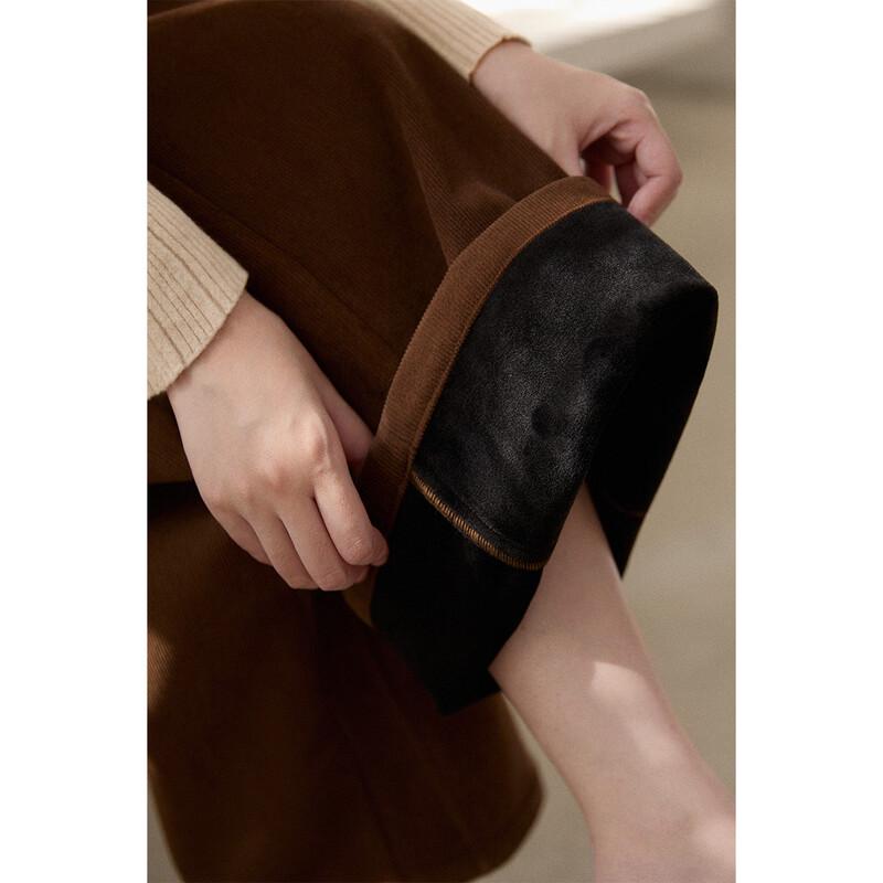 Women's Fleece-Lined Corduroy Straight-Leg Pants