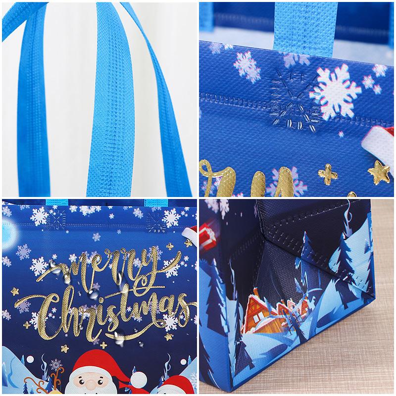 1-10pcs Christmas Gift Bags Navidad Santa Elk Snowflake Tote Bag  New Year Children's Gift Bags Portable Gift Box with Handle
