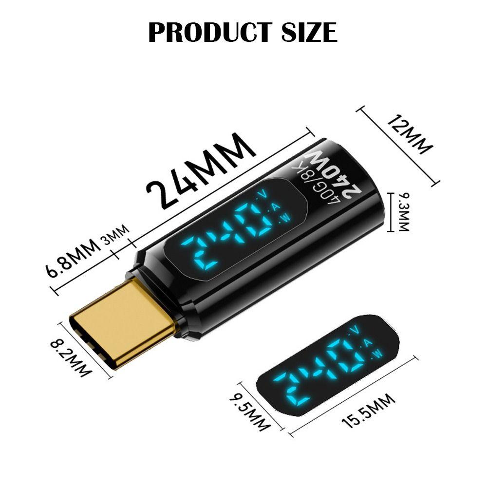 1 PCS Digital LED Display USB 4 Type-C Adapter PD 240W 8K 60HZ OTG Converter Smart Chip 40Gbps Power Meter Tester Laptop