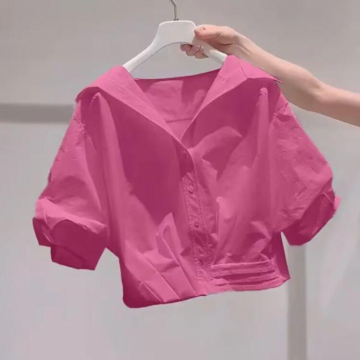 Elegant White Polo Shirt For Women With Stretch Fabric Short Sleeve Summer Top
