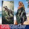 Roaring Tyrannosaurus Rex Theme polyester microfiber beach towel is highly absorbent, suitable for swimming and beach outings