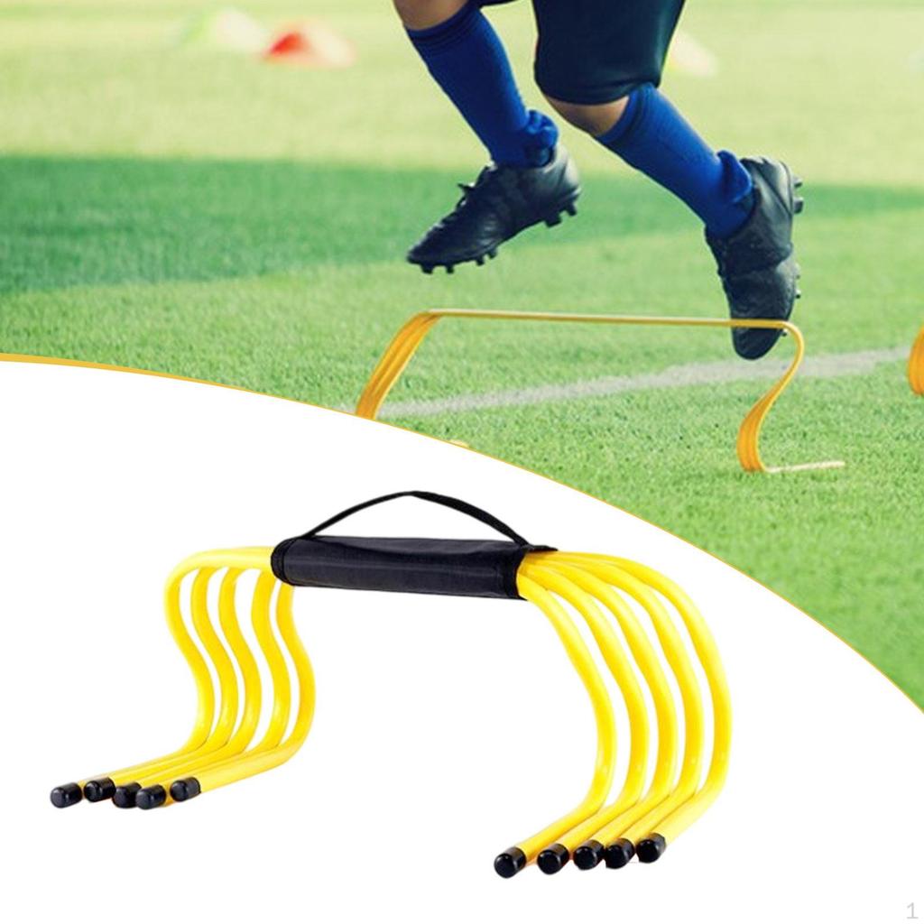 5 Pieces Agility Hurdles Speed Yellow Multipurpose Football Training Equipment Obstacles for