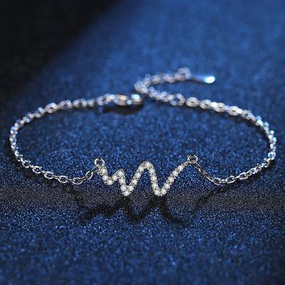 Br35 Silver Heartbeat Radio Bracelet Silver Bracelet