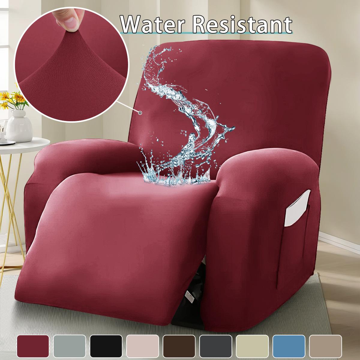 

Elastic Milk Silk Waterproof Universal Sofa Cover Full-Body Protector for Recliner and Massage Chair Sofa Cover Single seat вина червоного кольору