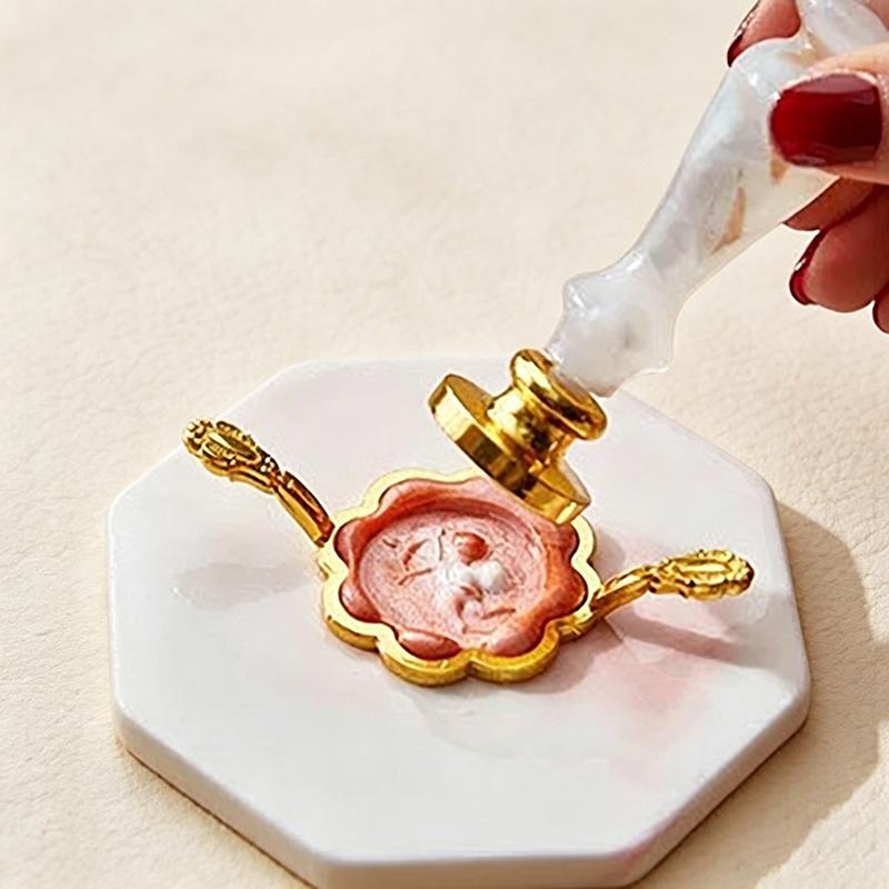 Metal Seal Wax Molds Holder Flower Round Fix for Wedding Invitations Cards Packaging Shape Sealer Wax Stamp and Die Sets SB042
