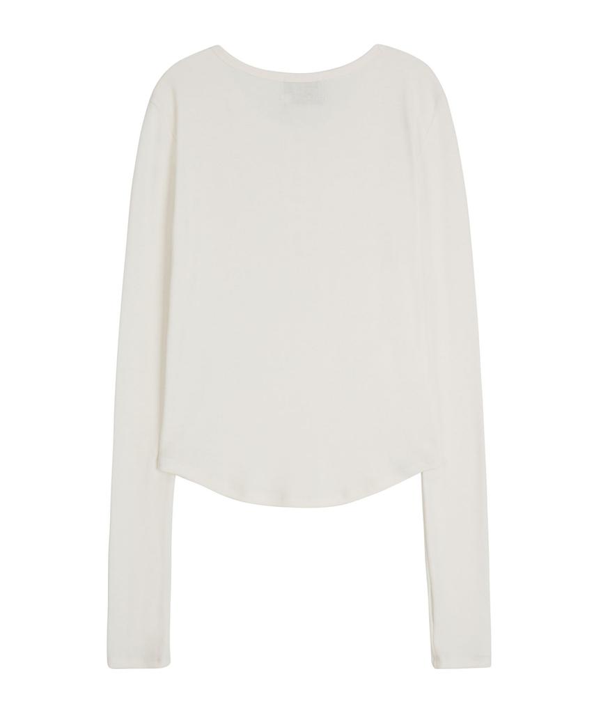 ERER Henley Neck Soft T-Shirt White