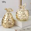 Ceramic Electroplated Golden Apple Pear Ornaments Modern Creative Home Decor Living Room Desktop Decoration Light Luxury Handicrafts
