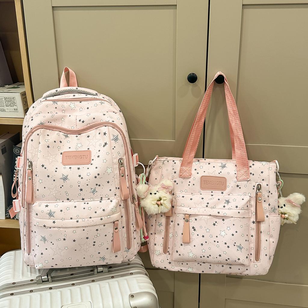 Schoolbag Japanese Ins School Bag Girls Junior High School Cute Sweet Star Backpack High School Student Lightweight Large Capacity Backpack