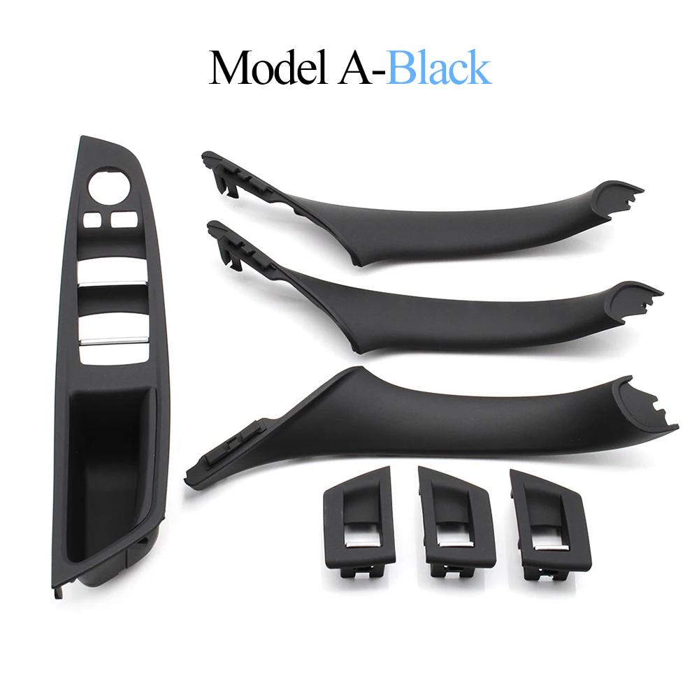 LHD Schwarze Kohlefaser Auto Armlehne Schalterblende Türgriff Abdeckung Zierleiste Für BMW 5er F10 F11 520 523 525 528 530 535