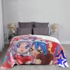 Kawaii Cute Lucky Star Fuzzy Blankets Anime Konata Izumi Miyuki Kagami Customized Throw Blankets for Bed Sofa Couch Bedspreads
