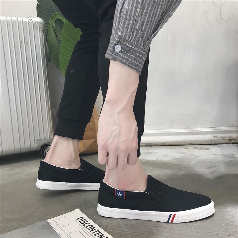 Low-top men's canvas shoes men's shoes breathable one-pedal casual board shoes men's large-size shoes labor insurance shoes