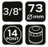 Oil Filter Socket 73 Mm, 14-point