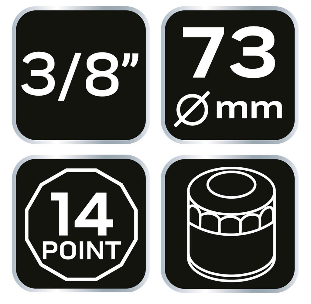 Oil Filter Socket 73 Mm, 14-point