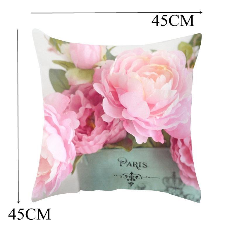 1PC New Retro Realism Rose Flower Series Printed Single Side Pillow Cover Car Cushion Cover Sofa Living Room Bedroom Pillow Cover  (No Pillow Inner)
