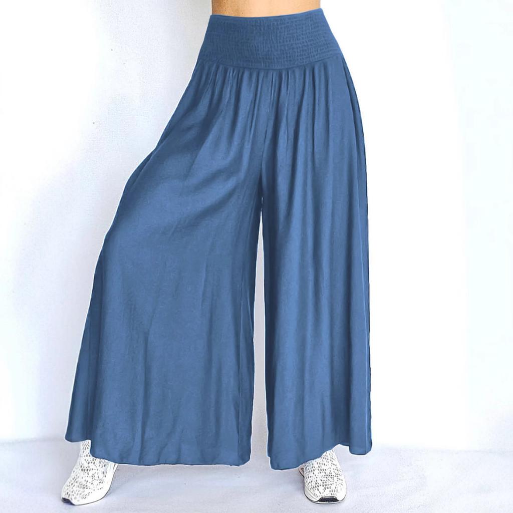 Wide Leg Pants With Elastic Waist For Casual Womens Fashion