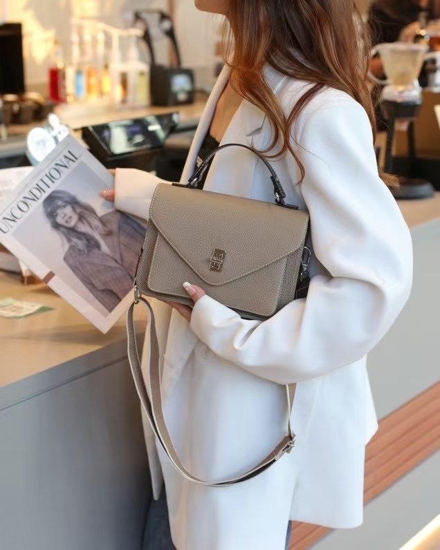 Pattern Cowhide Small Square Bag Women's New Women's Leather Bag Commuter Casual Versatile Shoulder Messenger Bag