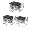 European Style Clothing Storage Sundries Organizer Printed Boxes with Lid Foldable Closet Bins for Clothes Toys Desktop Sundries