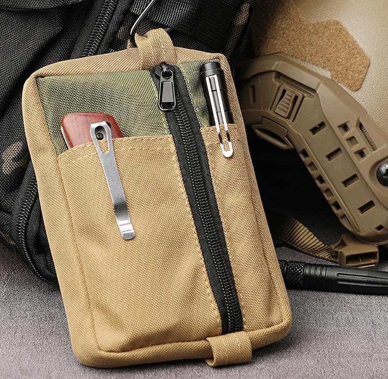 Tactically Storage Pouch Mini Portable Coin Purse Wallets Travel Zipper Belt Bag