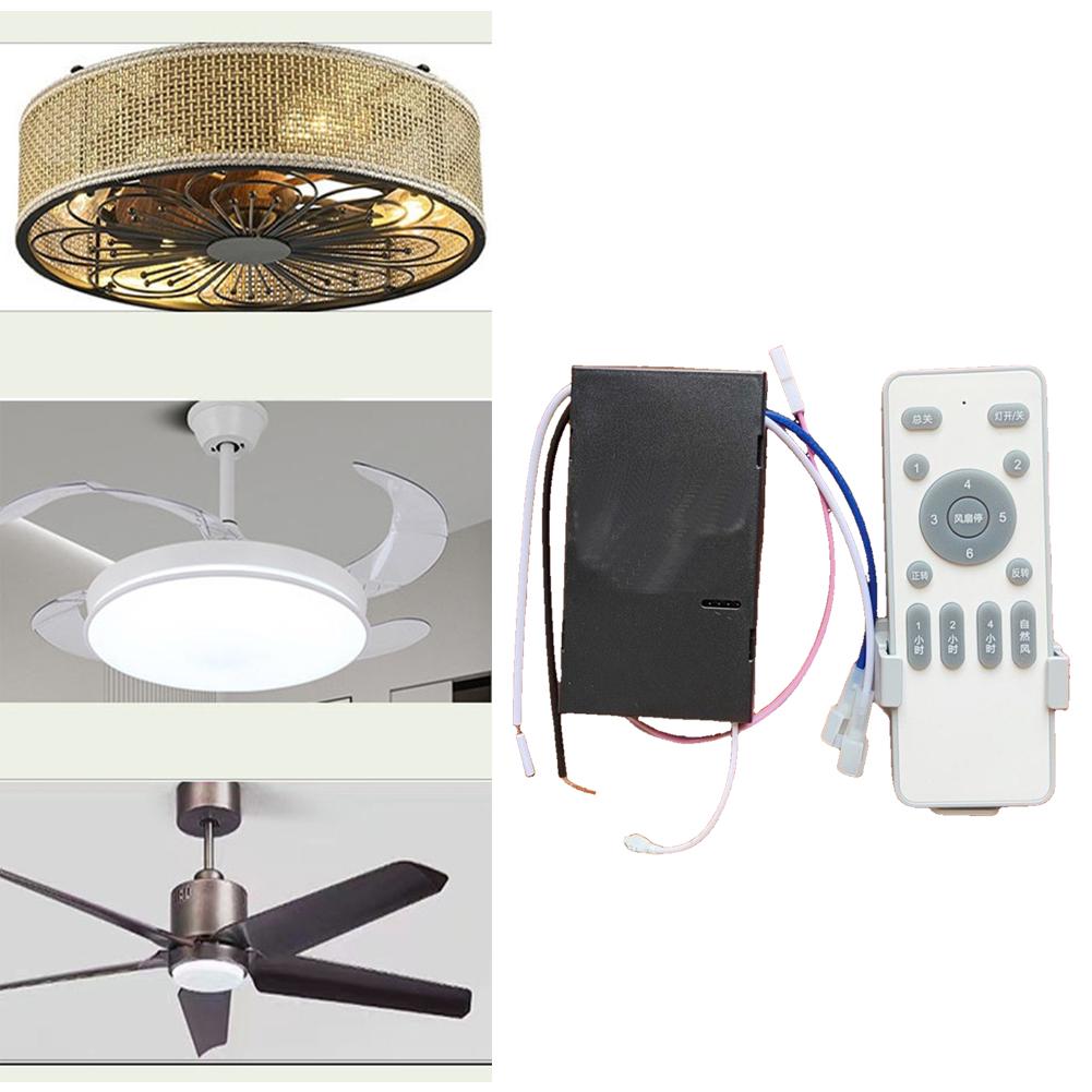 Ceiling Fan Light Remote Control Receiver Frequency Conversion with 6 Fan Speeds and Timer Function for Energy Efficiency
