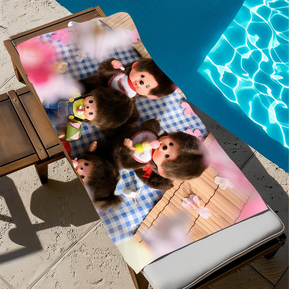 Cartoon M-Monchhichi-S Towel Beach Bath Quick-Drying Lightweight Portable Sauna Camping Swim Pool Travel