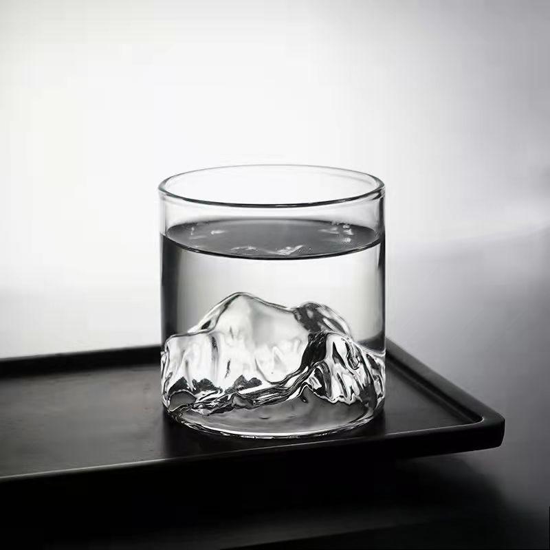 Japanese style whiskey glass tea cup mountain cup transparent heat-resistant glass tea cup red wine glass