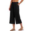 Pantaloni scurți evazați pentru femei cu buzunare Talie elastică Vară Plajă Vacanță Casual Croială largă Pantaloni pentru uz zilnic