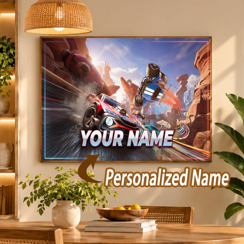 Custom Name Rocket League 5D Diamond Painting Personalized Full Drill Diamond Art Kit Gift