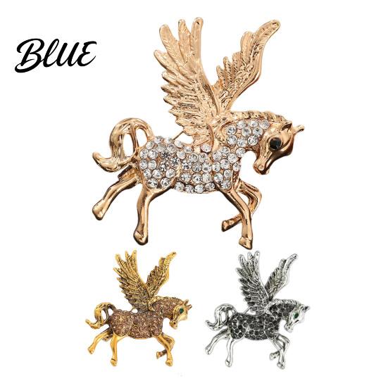 Wear-resistant Winged Horse Pin Flying Brooch Rhinestone Lapel Sparkling Retro