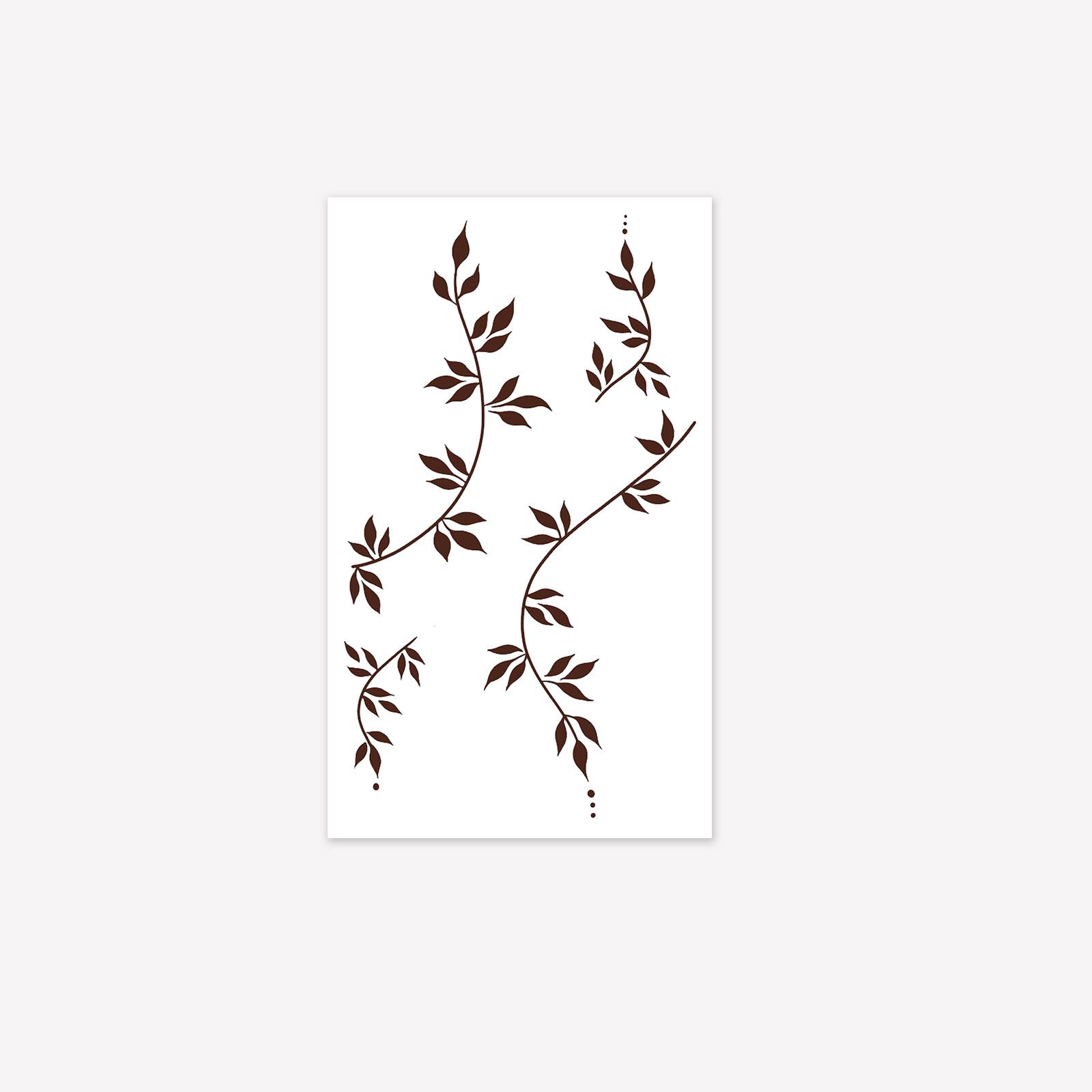 

Minimalist Vine Tattoo Sticker, Black And Gray Branches And Leaves Lines, Waterproof, Gentle Wind, Decorative Sticker On The Back Of The Hand 9*15