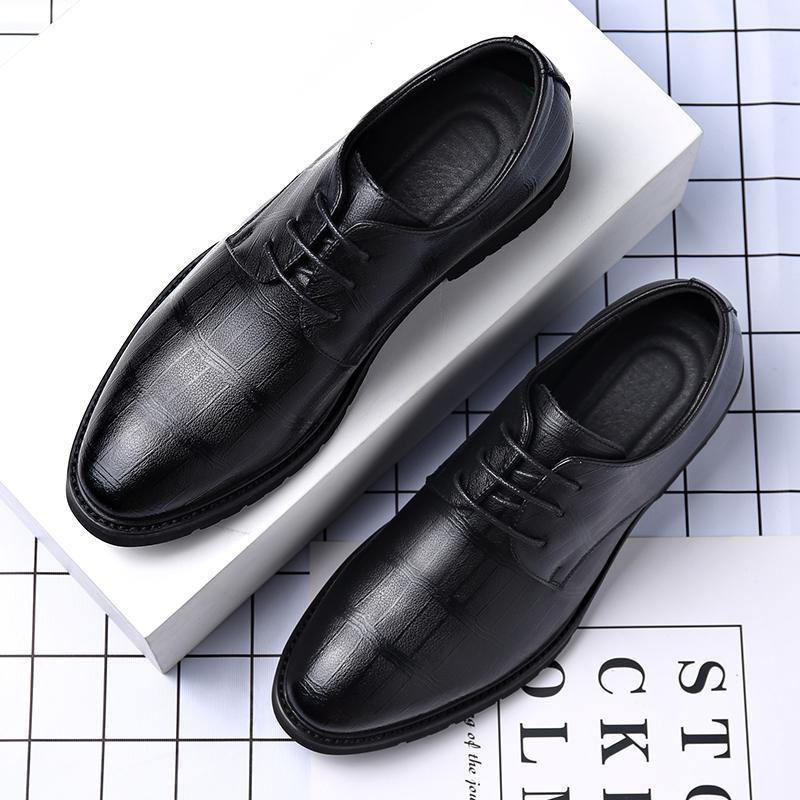 

2025 платье для бизнеса прямых продаж двухслойные кожаные туфли на высокой подошве плюс 3 повседневные мужские кожаные туфли 44