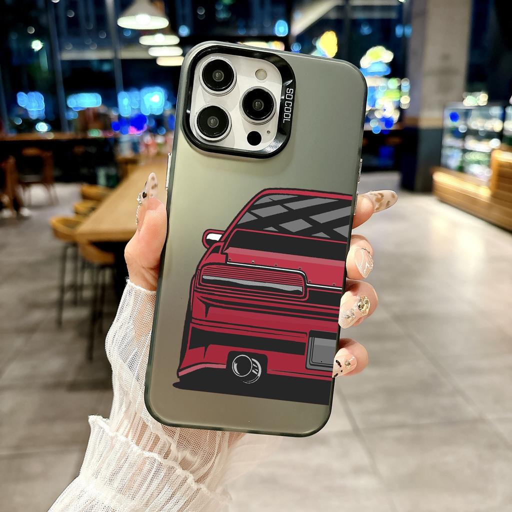 Color Phone Case For iPhone 17 16E 16 11 15 14 Pro MAX 12 13 MINI 7 8 Plus XR SE Silver IMD Cover Japan JDM Sports Cars Comic