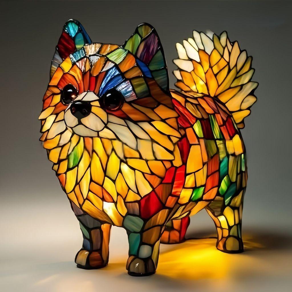 Creative Panda Dolphin Lion Leopard Dog Animal Resin Led Night Light Ornament For Desk