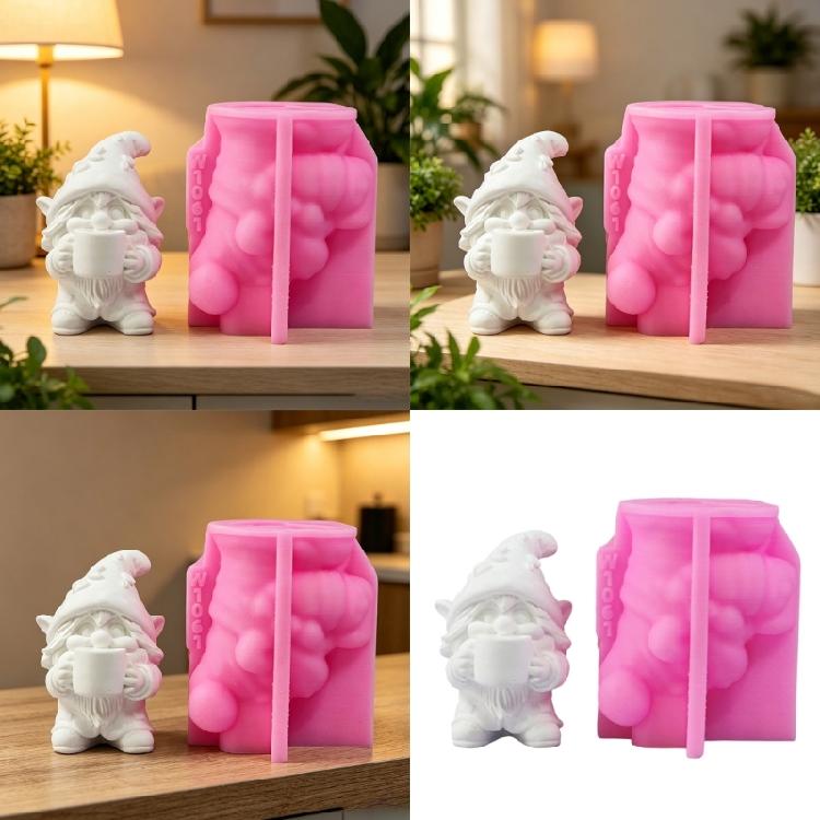 3D Dwarf Figurine Silicone Mold Food Grade Silicone For Handmade Candle Soap Chocolate Making And Gypsum Sculpture Decoration Christmas Present