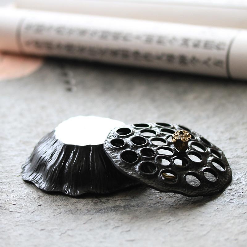 Retro Creative Zinc Alloy Lotus Incense Burner Home Decor Handcrafts Coil Censer Holder Religious Articles Office Ornaments